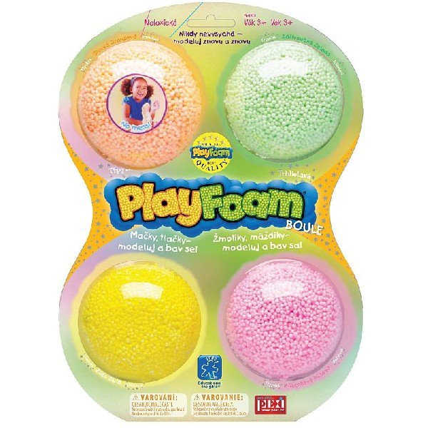 PlayFoam penová modelína trblietavá, 4 farby