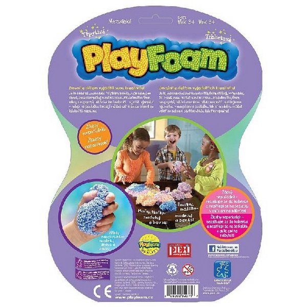 PlayFoam penová modelína trblietavá, 4 farby