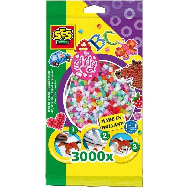 SES Creative Korálky dievčenské, 3000 ks