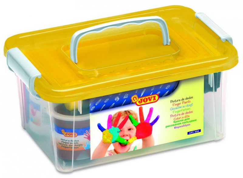 Jovi Prstové farby Školský box, 6 x 125ml + príslušenstvo
