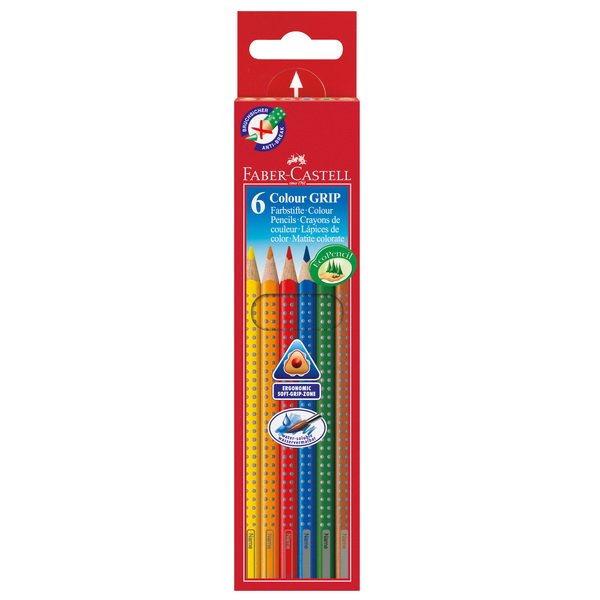 Faber Castell Akvarelové pastelky GRIP, 6 ks