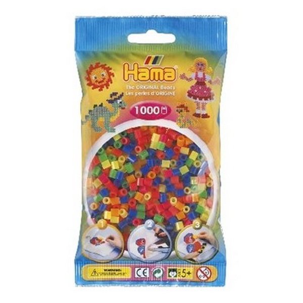 Hama zažehlovacie korálky mix farieb neónové, 1000 ks
