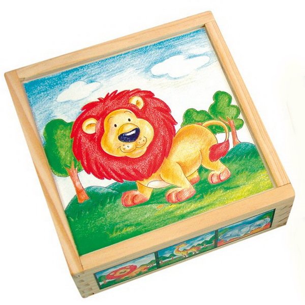 Bino Obrázkové kocky Divoké zvieratá, 3x3
