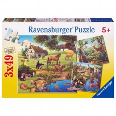 Ravensburger Puzzle Zvieratá,  3x49 dielikov