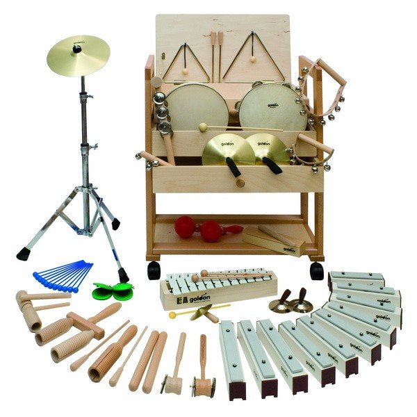Školský malý drevený vozík perkusných nástrojov 1