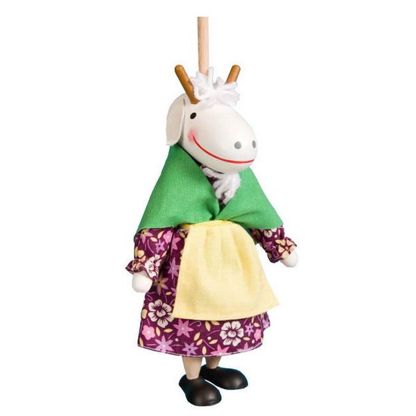 Bábka na tyči bez nití Koza, 20 cm