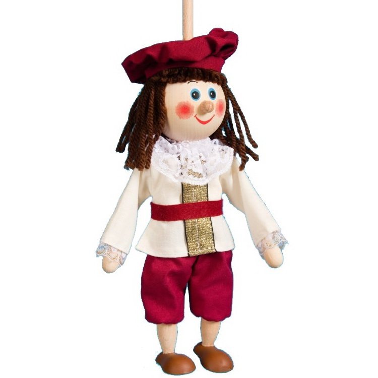 Bábka na tyči bez nití Princ, 20 cm