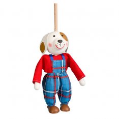 Bábka na tyči bez nití Psík, 16 cm