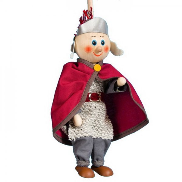 Bábka na tyči bez nití Rytier, 20 cm