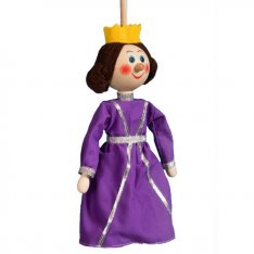 Bábka na tyči bez nití Kráľovná, 20 cm
