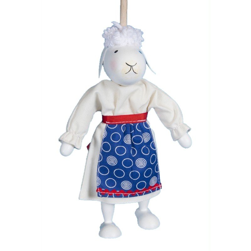 Bábka na tyči bez nití Ovečka, 20 cm