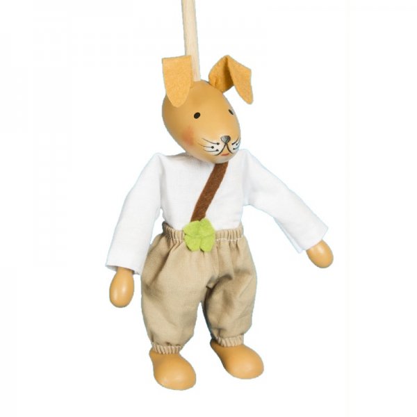 Bábka na tyči bez nití Zajačik, 16 cm