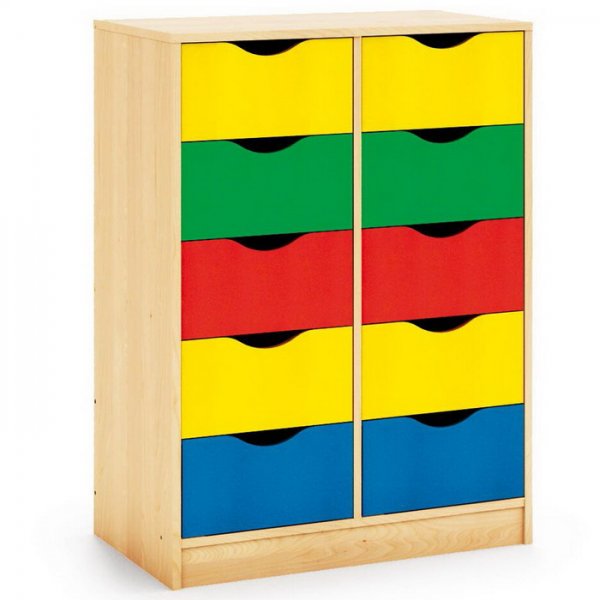 MAXICOLOR Komoda s 10 zásuvkami, 108 cm