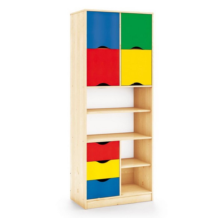 MAXICOLOR Regál kombinovaný, 200 cm