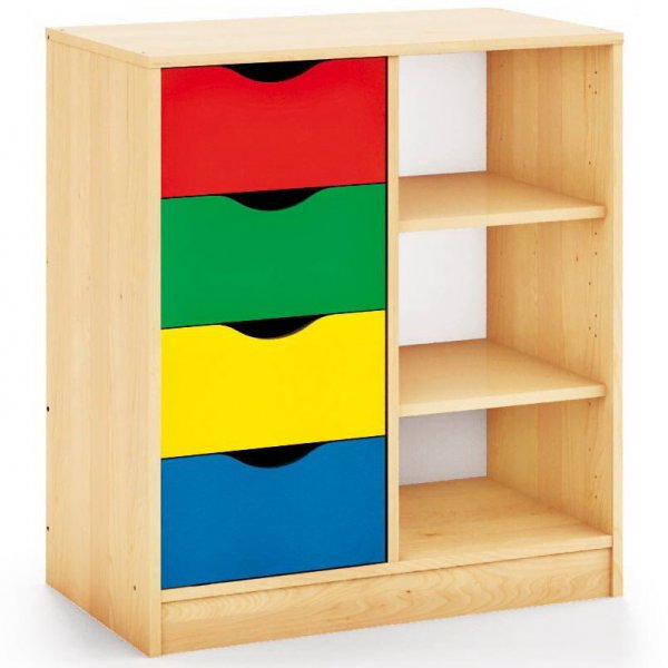 MAXICOLOR Regál kombinovaný, 88 cm