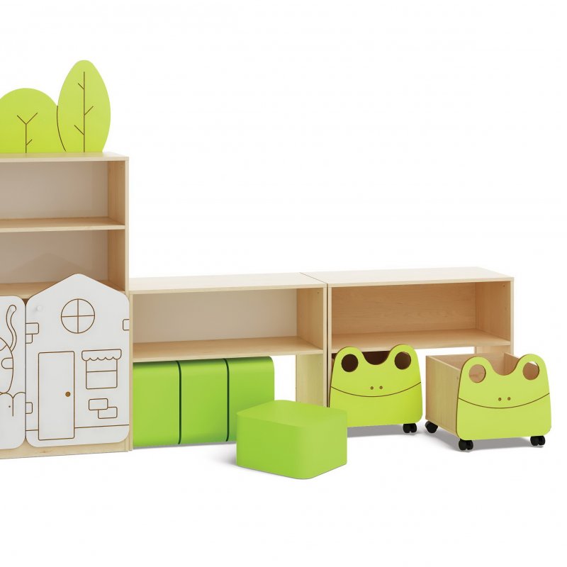 MINTY Knihovníčka s 2 mobilnými zásuvkami, 76 cm
