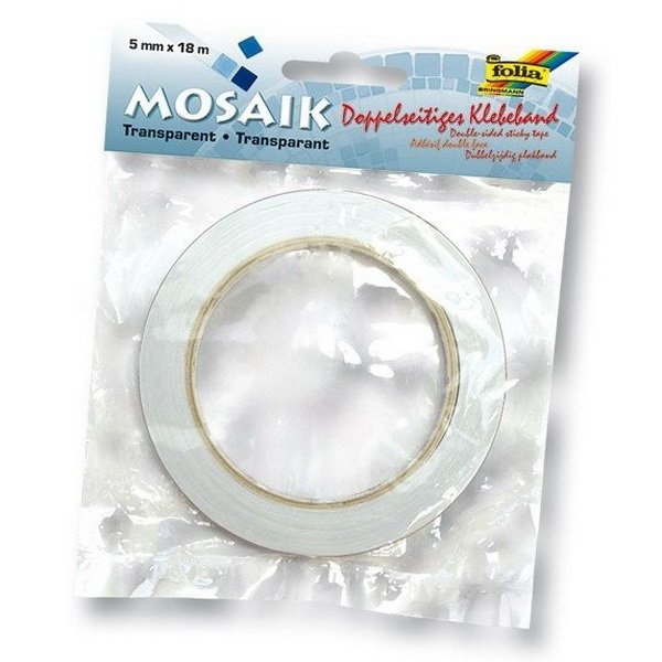 Folia Obojstranná priehľedná lepiacia páska 5 mm, 18 m