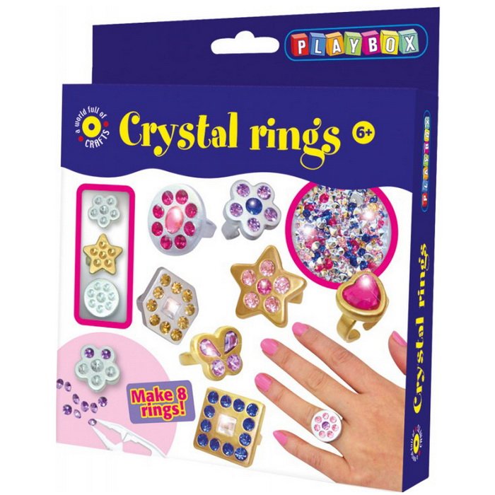Playbox Prstienky sada s kamienkami, 8 ks