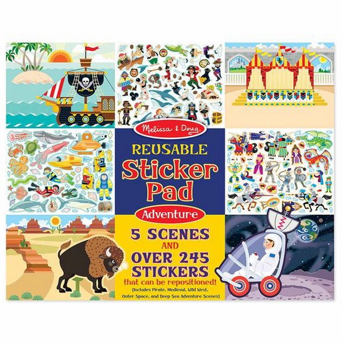 Melissa & Doug - Blok s adhéznymi samolepkami Dobrodružstvá, 245+