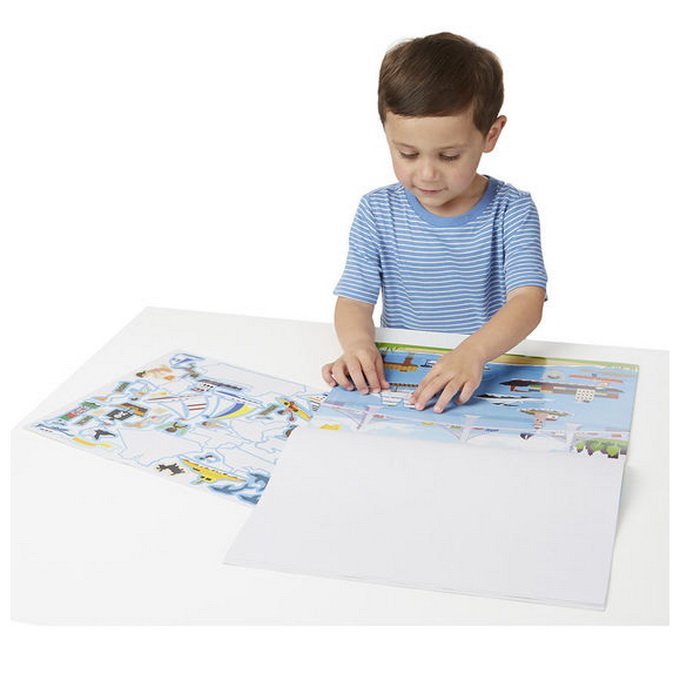 Melissa & Doug - Blok s adheznými samolepkami Dopravné prostriedky, 165+