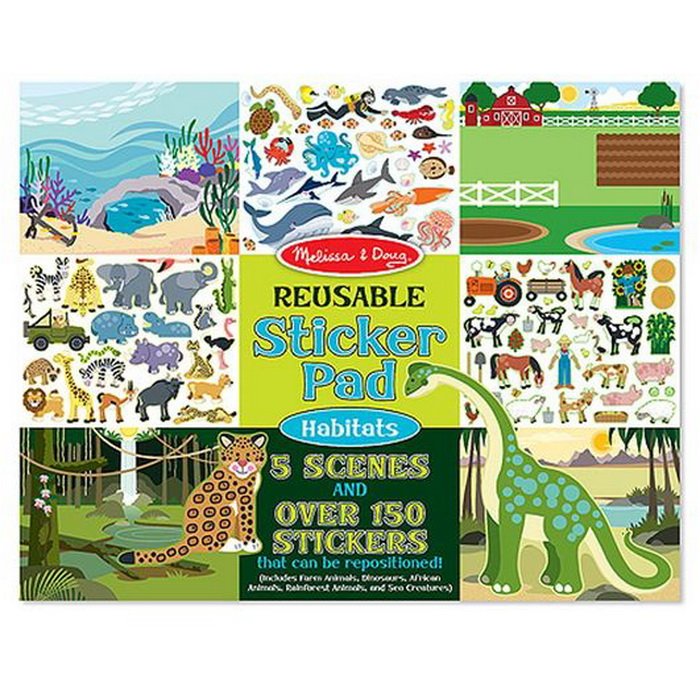 Melissa & Doug - Blok s adhéznymi samolepkami Príroda, 150+