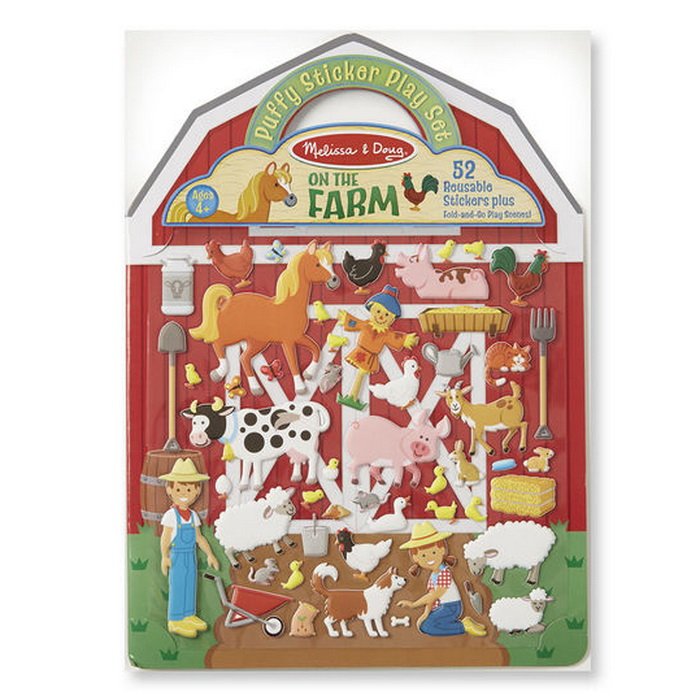 Melissa & Doug - Zošit s adhéznymi samolepkami Farma, 52+