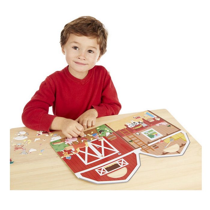 Melissa & Doug - Zošit s adhéznymi samolepkami Farma, 52+