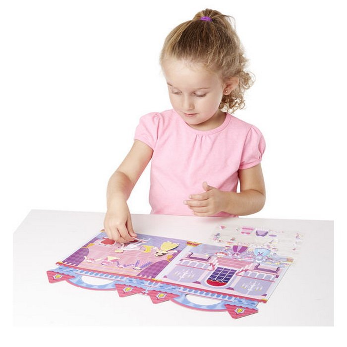 Melissa & Doug - Zošit s adhéznymi samolepkami Princezny, 67+