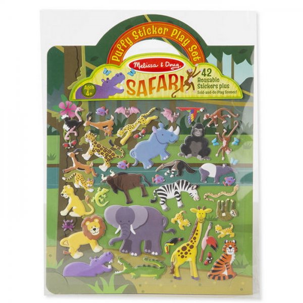 Melissa & Doug - Zošit s adhéznymi samolepkami Safari, 42+