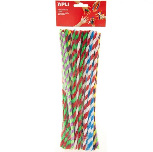 APLI Ženilkové drôtiky prúžkované farebné 30 cm, 50 ks