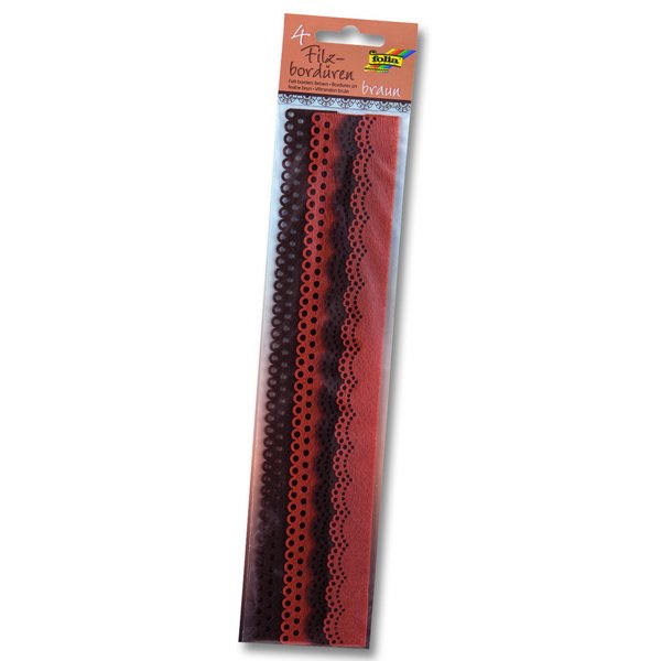 Folia Bordúry z filcu v hnedých tónoch, 4 ks, 30 cm