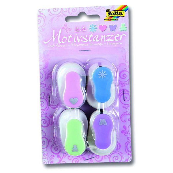 Folia Dierkovačka ozdobná 4 ks, 8 mm - kytička, srdce, motýľ, medveď