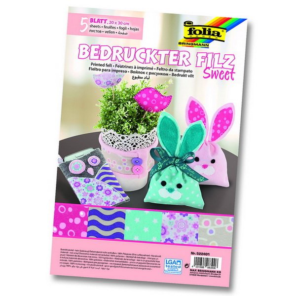 Folia Filcové hárky s potlačou Sweet A4, 5ks
