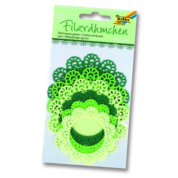 Folia Filcové ramčeky v zelených tónoch, 6 ks