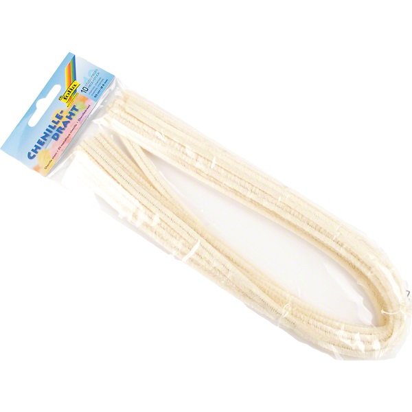 Folia Ženilkové modelovacie drôtiky krémové 50 cm, 10 ks