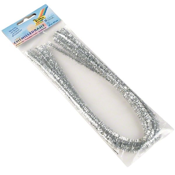 Folia Ženilkové modelovacie drôtiky strieborné 50 cm, 10 ks