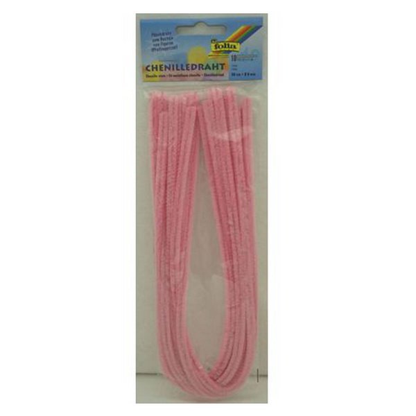 Folia Ženilkové modelovacie drôtiky svetlo rúžová 50 cm, 10 ks
