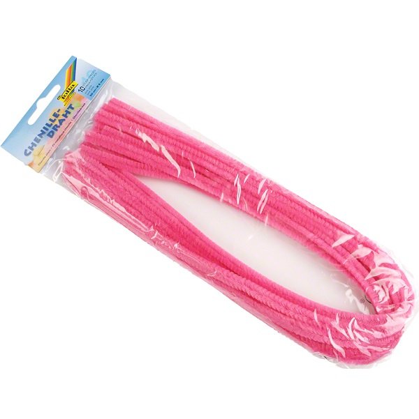 Folia Ženilkové modelovacie drôtiky tmavorúžová 50 cm, 10 ks