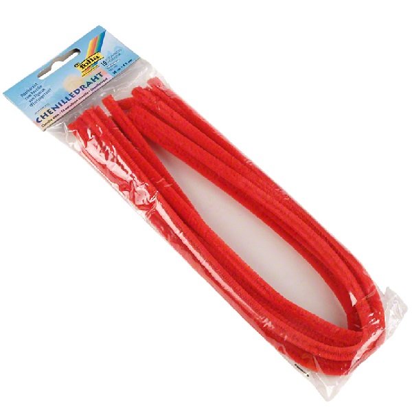 Folia Ženilkové modelovacie drôtiky červená 50 cm, 10 ks