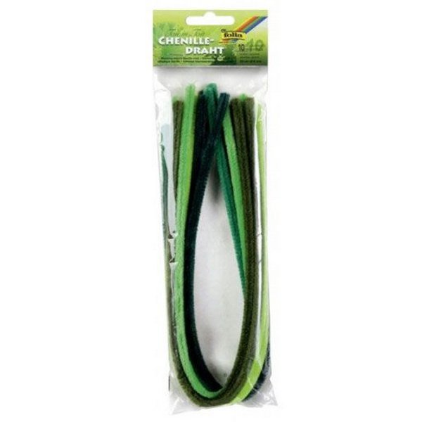 Folia Ženilkové modelovacie drôtiky v zelených tónoch 50 cm, 10 ks