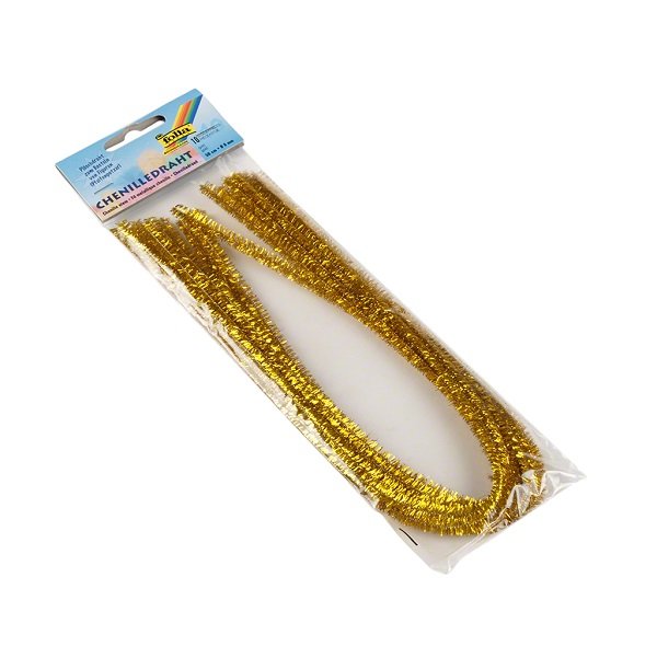 Folia Ženilkové modelovacie drôtiky zlatá 50 cm, 10 ks