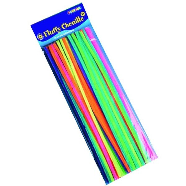 Playbox Chenille farebné neónové 30 cm, 50 ks