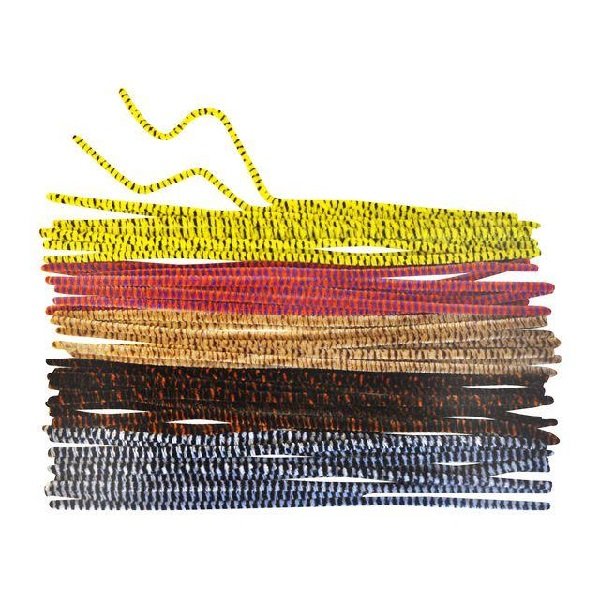 Playbox Chenille farebné prúžkované 30 cm, 50 ks