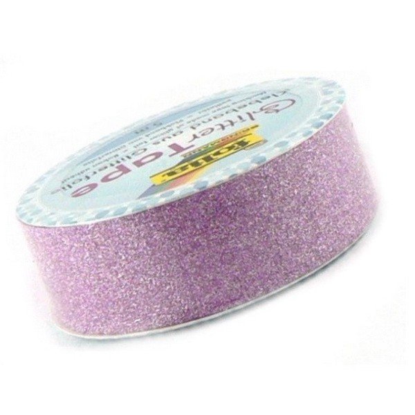 Folia Glitter Tape - dekoračná lepiaca páska - Svetlo ružová