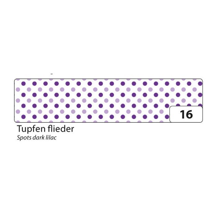 Folia Washi Tape - dekoračná lepiaca páska - biela s fialovými bodkami