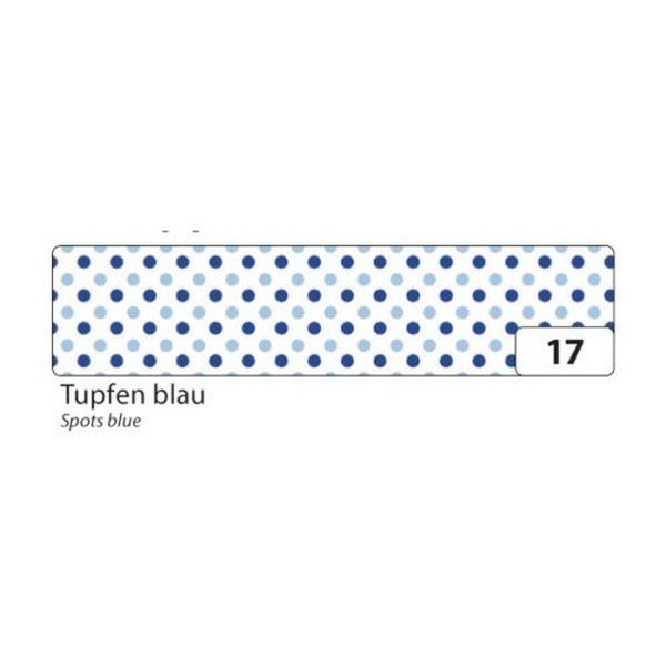 Folia Washi Tape - dekoračná lepiaca páska - Biela s modrými bodkami