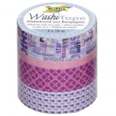 Folia Washi Tape - dekoračná lepiaca páska - Girls dream, 4 ks