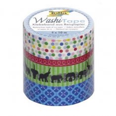 Folia Washi Tape - dekoračná lepiaca páska - Happy Birthday, 4 ks