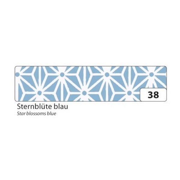 Folia Washi Tape - dekoračná lepiaca páska - Modrá s bielymi hviezdami