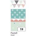 Folia Washi Tape - dekoračná lepiaca páska - Pastel, 4 ks